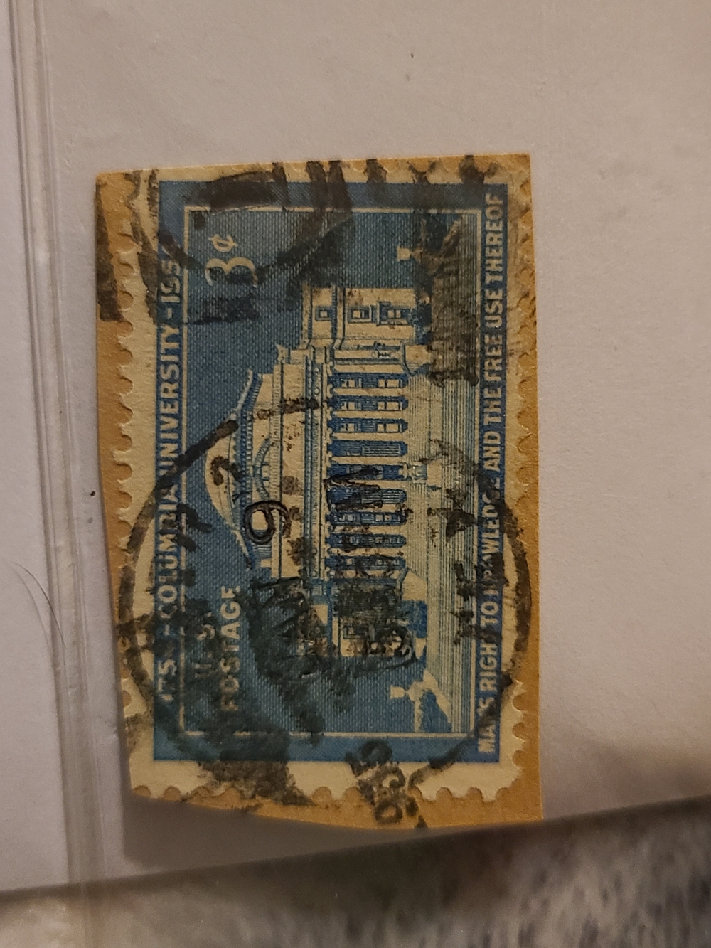 United States Postal Service 1954 3c Columbia University Bicentennial Stamp Blue